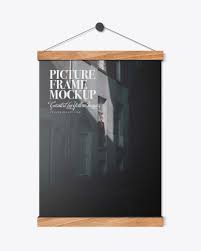 Download Wooden Picture Frame Mockup In Stationery Mockups On Yellow Images Object Mockups PSD Mockup Templates