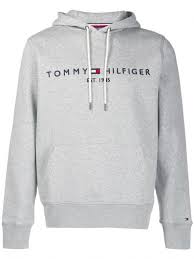 Tommy Hilfiger Logo Embroidered Hoodie Grey Men Shoodies Men S Hoodies Grey Tommy Hilfiger Outfit Tommy Clothes Tommy Hilfiger Hoodie