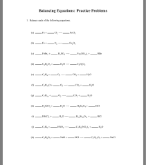 Balancing Equations Practice Problems Answers Tessshebaylo