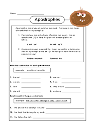 Apostrophe Worksheet 2 Kidspressmagazine Com Punctuation Worksheets Free English Worksheets Possessive Nouns Worksheets
