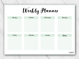 Printable Weekly Planner In Minty Color Scheme Weekly Planner Free Printable Weekly Planner Printable Planner Printables Free