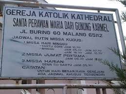 Jam 05.30 kecuali jum'at pertama dan minggu ekaristi minggu : S Klik Gambar Untuk Memperbesar Tampilan Lihat Peta Last Update 20 Nov 2013 09 15 By Cwinata Katedral Malang Paroki Santa Perawan Maria Dari Gunung Karmel Ijen Jadwal Misa Berlaku Waktu Setempat Misa Harian Pagi