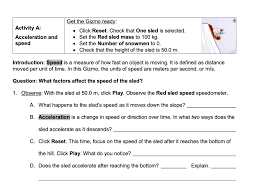 Access to all gizmo lesson materials, including answer keys. Ii 2 Experiment Click Reset Set The Red Sled Mass Chegg Com