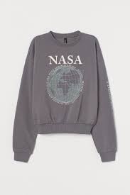 Free shipping on all orders over $50.00 within the u.s.! Sweatshirt Aus Baumwollmix Hellgrau Nasa Damen H M Ch