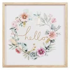Tableau Imprime Couronne 35x35 Maisons Du Monde Decoration De Maison En Bois Tableau Pour Chambre Idee Deco Chambre Bebe Fille