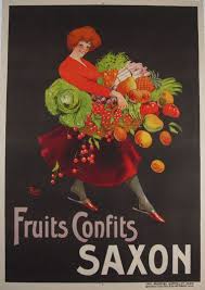 Fruits Confits Saxon Original Vintage Poster By Roch From 1920 France Vintage Posters Vintage Food Posters Vintage Travel Posters