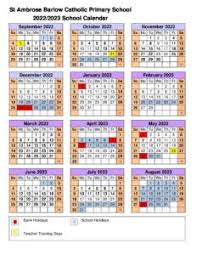 Academic Calendar 2022 2023 St Ambrose Barlow Catholic Primary School