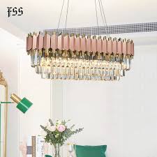 Shop rectangular dining room lights at bellacor. Fss Modern Crystal Rose Gold Rectangle Chandelier Lighting For Dining Room Bedroom Round Chandeliers Living Room Light Fixtures Chandeliers Aliexpress