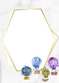 Score the balloons down the middle and glue the backs of the balloon together. Free Watercolor Hot Air Balloon Vintage Invitation Templates Download Hundreds Free Printable Birthday Invitation Templates