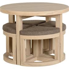 17 Stories Griffith Dining Set With 4 Chairs Oak Finish Furniture Round Wooden Dining Table Diy Furniture