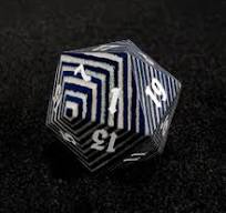 Blue and Gray 30mm Wooden D20
