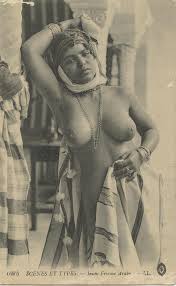 Lot - Rare Vintage Antique Postcard Nude Woman Arab