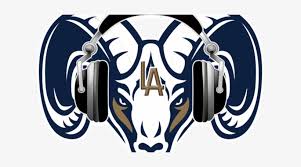The los angeles rams logo has blue, gold, dark gold, yellow, and white colors and stylized letter l and a objects, with the letter a shaped like a ram's horn. Los Angeles Rams Podcast Ram Logo Free Transparent Png Download Pngkey