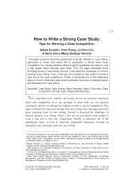 Pdf) How To Write A Strong Case Study: Tips For Winning A Case Competition
