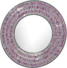 Pier 1 mirrors and wall art are so gorgeous and were my inspiration for this beautiful mosaic wall decor piece. Decorshore 24 Inch Round Wall Mirror Decorative Mosaic Bathroom Mirror Decorative Hall Mirror Art Wall Mirror Wall Mounted Mirror Accent Decor In Pink And Silver Glass Mosaic Decor