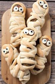 Sausage Meatball Mummies Recipe Easy Halloween Food Halloween Food Appetizers Sausage Meatballs