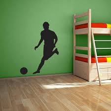 .or sport decal we have a large selection of sports decals or if you prefer you can send your own we design custom sports decals we accept most ibm compatible formats like bmp, pcx, jpg. Soccer Player Wall Decal Soccer Room Ideas