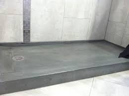 Concret Shower Floor With Tile Walls Easy Cleaning Is Creative Inspiration For Us Get More Photo About Hom Concrete Shower Shower Floor Concrete Shower Pan
