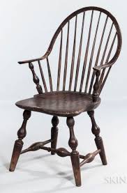J Bertine Ny Continuous Arm Bow Back Windsor Chair Windsor Chair Chair Brown Paint