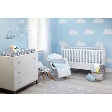 Crib and decorating process easier for baby furniture sets get the appealing color in a valance fitted crib has. Little Love Happy Clouds 5pc Crib Set Walmart Com Walmart Com