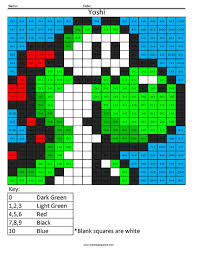 5as Yoshi Nintendo Addition Coloring Worksheet Coloring Squared Alphabet Coloring Pages Addition Coloring Worksheet Math Coloring