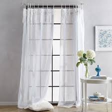 Voile panels | 'opaque' white tab top curtain panel. Suri Macrame Tab Curtain Panels Kohls In 2021 Tab Curtains Curtains White Paneling