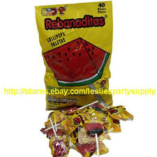 40 Ct Bag Candy Pop Rebanaditas Watermelon Lollipop No Chili Mexican Candy Candypop Mexican Candy Candy Pop Watermelon