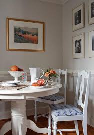 Browse 395 chair rail on houzz whether you want inspiration for planning chair rail or are building designer chair rail from scratch, houzz has 395 pictures from the best designers, decorators, and architects in the country, including huppin's and william quarles photography. Gray Walls With White Chair Rail Cottage Dining Room