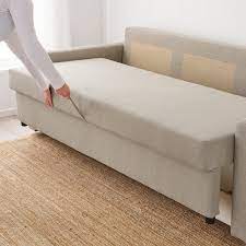Also der bettkasten kann extra getragen werden von daher schafft man das easy zu zweit 90cm tief 70cm hoch 150cm breit weißes schlafsofa zum ausziehen mit praktischem bettkasten von ikea. Friheten Sleeper Sofa Hyllie Beige Reviews Ikea