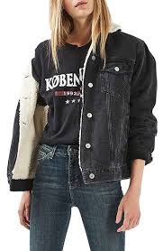 Topshop Moto Borg Lined Denim Jacket Nordstrom Fur Lined Denim Jacket Denim Jacket With Fur Lined Denim Jacket