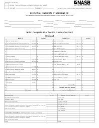 excel blank personal financial statement form pdf template calendar spreadsheet 2018