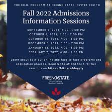 Fresno State Fall 2022 Schedule Fresno State Ed.d. Program On Twitter: "Our Fall 2022 Information Session  Schedule Is Out! Our First Session Is This Thurs Sept 2, 6-7:30Pm. Register  To Attend @ Https://T.co/3Peu09H0Nu ✓ We'll Go Over