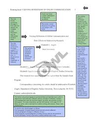 Apa table of contents layout format owl word style sample template. Sample Apa Literature Review By The Online Writing Lab