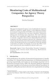 Apply to jobs near you. Pdf Monitoring Costs Of Multinational Companies An Agency Theory Perspective