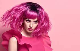 Pink hair with dark roots #wavyhair #shorthairstyles pink hair color is full of surprises. 10 Stunning Hot Pink Hairstyles For Women Hairstylecamp