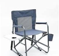 Folding Director's Chair Camping Chair with Side Table