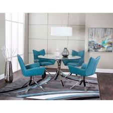 The dining room, which was used maybe twice a year, is now a room this family can use and enjoy every day. Veloce Dining Room Set W Turquoise Chairs Cramco Furniture Cart