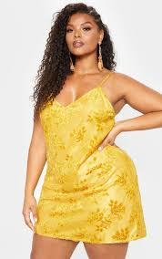 Pretty Little Thing Mustard Burnout Velv In 2020 Velvet Cami Dress Plus Size Cocktail Dresses Cami Dress