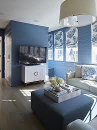 Blue Cottage Living Room With Light Gray Sofa And Blue Ottoman Coffee Table Cottage Liv Grey Couch Blue Walls Melanie Turner Interiors Cottage Living Rooms