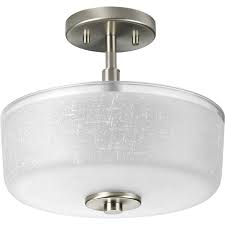 Progress Lighting Alexa Brushed Nickel 2 Light Flush Mount Light P2851 09 Supply Com