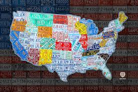 Maybe you would like to learn more about one of these? Map Of The United States In Vintage License Plates On American Flag Mixed Media By Design Turnpike