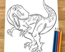 Do you pay attention to it. T Rex Coloring Page Etsy
