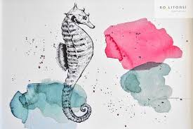 Seahorse Print A4 Seahorse Illustration Seahorse Watercolor Sea Life Illustration Marine Life Illustration Ocean Illustration In 2020 Watercolor Wall Art Vibes Art Original Watercolor Painting