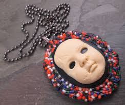 Cameo Necklace, Spooky Cameo, Creepy Jewelry, Halloween Sprinkles, Baby  Doll Pendant, Black Orange Purple Green