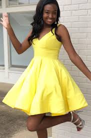 V Neck Short Yellow Party Dress 2019 Short Prom Dress Homecoming Dress Prom Dresses Yellow Simple Homecoming Dresses Blush Homecoming Dress
