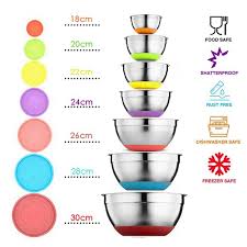 Maybe you would like to learn more about one of these? 7 Colors Stainless Steel Mixing Bowl With Lid Home Kitchen Egg Mixer Salad Bowls Non Slip Silicone Bottom Food Storage Bowl Set Bowls Aliexpress