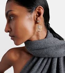 Albert Cage Large 14kt gold earrings with diamonds in gold