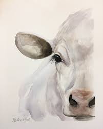 Cow Painting Kirsten Dill Watercolor Etsy Sonoranwatercolors Cow Painting Cow Art Art