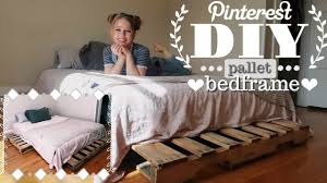 Make A Diy Wood Pallet Bed Frame With No Screws Nails Or Tools Diy Ways Modern industrial bedframe with wood sheet over milk crates. make a diy wood pallet bed frame with