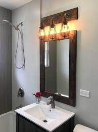 36″ width by 30.8″ height. Bathroom Set Espresso Mirror With Cage Light Fixture Vanity Etsy Bathroom Sets Cage Light Fixture Industrial Style Bathroom